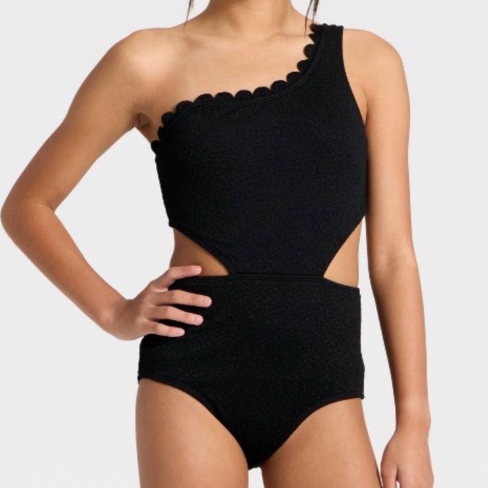 Kids Black one Piece Swimsuit